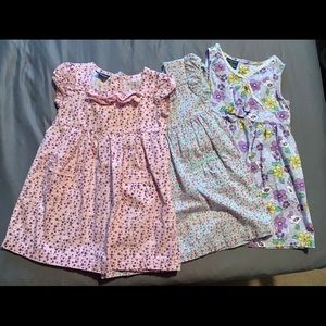 3 Girls Cotton Dresses with Flower Pattern